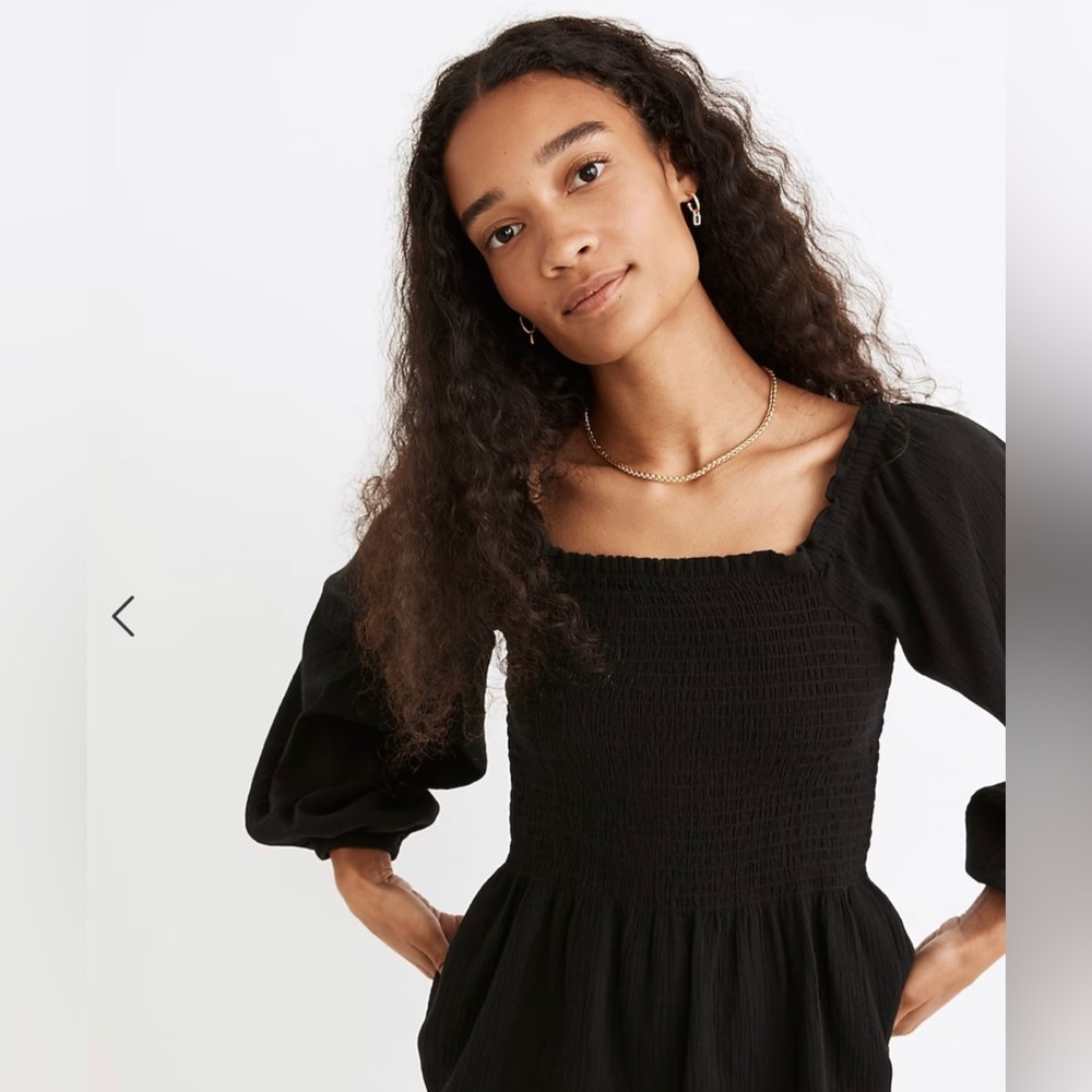 NWT Madewell Lucie Smocked Peplum Top